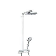 Hansgrohe Raindance Select E 27283000 Душевая система внешнего монтажа с термостатом 110 см с верхней лейкой 30х16 см 2 режима фото