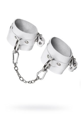 Наручники Pecado BDSM, мягкие с люверсами, натуральная кожа, белые