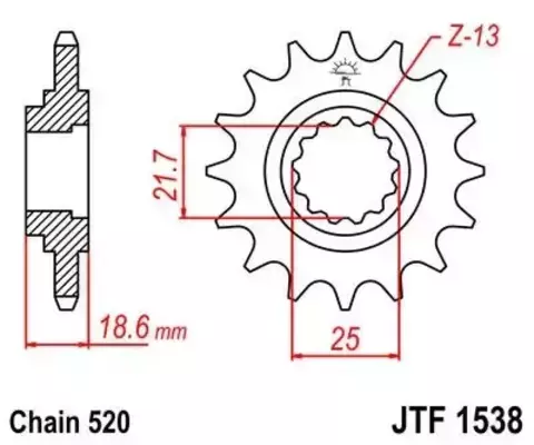Звезда ведущая JTF1538 15RB
