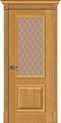Дверь Вуд Классик-13 / Цвет Natur Oak / Стекло Bronze Сrystal / Двери Браво