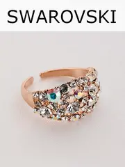 Кольцо Россыпь из белых камней-хамелеонов Swarovski