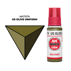 AK Interactive US Olive Uniform Quick Gen - контрастная акриловая краска, 18 мл