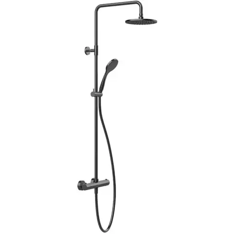 Gessi Emporio shower 35181#299 Настенный смеситель-термостат, душевая головка, переключатель, штанга, шланг, душ, цвет: Black XL