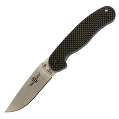 Фото Нож складной Ontario RAT-1, сталь D2, Satin, рукоять carbon fiber, black