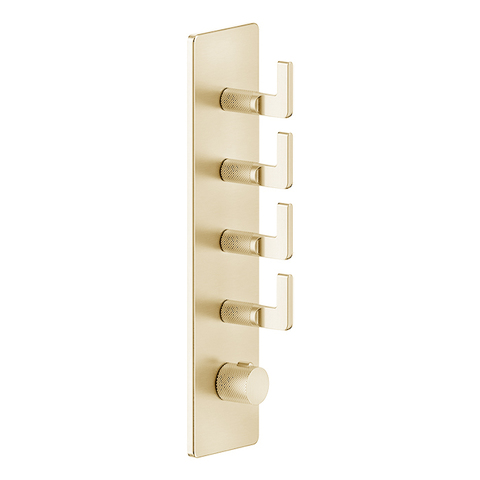 Gessi Inciso 58208#246 Встраиваемый термостатический смеситель на 4 источника, резьба 3/4" (внешние части), цвет: золото