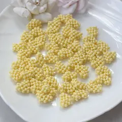 Подвеска Сердце плетёная из бисера, 17*15 мм, жёлтый, РК070