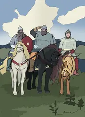 Открытка "Серый Волче. Три Богатыря"