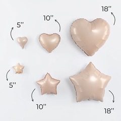 Шар К 10''/25 см, Мини-сердце, Сатин, Карамель, 5 шт.