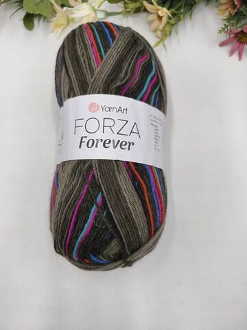 Forza Forever YarnArt носочная пряжа 420м/100гр 2702 Серый хаки