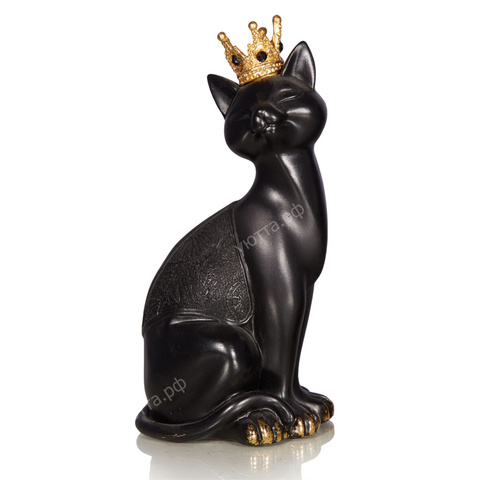 Декоративная фигурка кошки Queen (Высота 18 см) - Черный - купить