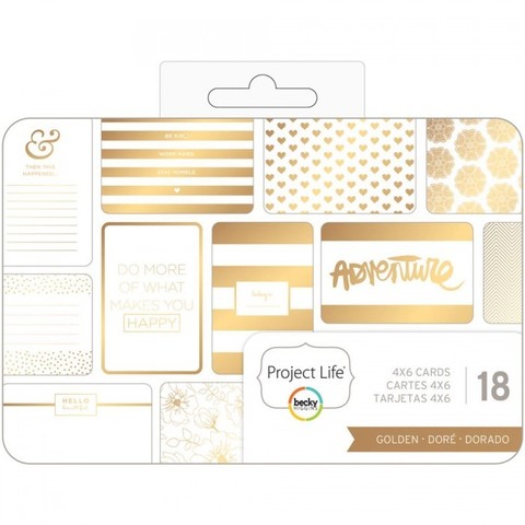 Набор карточек Project Life Themed Cards – Golden (18 шт)