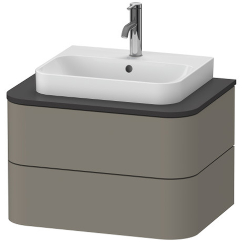Duravit Happy D.2 Plus HP496009292 Тумба подвесная 408x650x480мм 2 ящика, цвет: stone grey satin matt