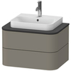 Duravit Happy D.2 Plus HP496009292 Тумба подвесная 408x650x480мм 2 ящика, цвет: stone grey satin matt
