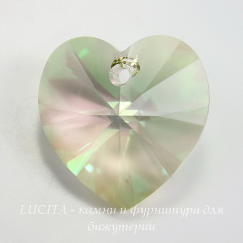 6228 Подвеска Сваровски Сердечко Crystal Luminous Green (18х17,5 мм)