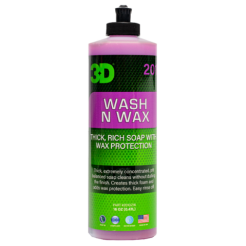 3D Рh-сбалансированный шампунь с воском 2 в 1 для кузова Wash N Wax 0.48л