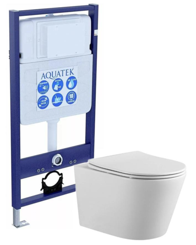 Aquatek Вега SET AQUATEK ВЕГА Инсталляция с унитазом, цвет: белый
