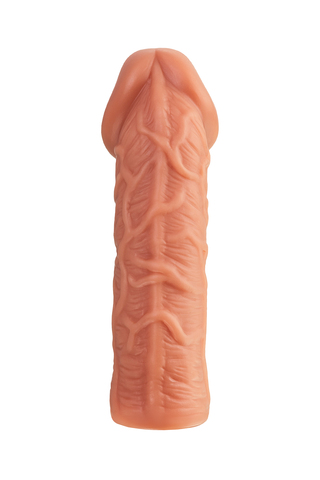 Насадка реалистичная KOKOS PENIS SLEEVE с дополнительной стимуляцией, TPE, телесная, 16.5 см
