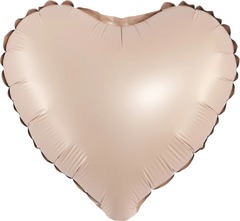 Шар К 10''/25 см, Мини-сердце, Сатин, Карамель, 5 шт.