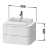 Duravit Happy D.2 Plus HP496009292 Тумба подвесная 408x650x480мм 2 ящика, цвет: stone grey satin matt