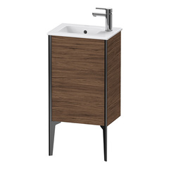 Duravit XViu XV4480RB221 Тумба подвесная 594x410x290мм, для раковины #072343, 1 дверь, (петли справа), цвет: walnut dark/черный матовый фото