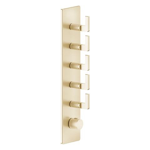 Gessi Inciso 58210#246 Встраиваемый термостатический смеситель на 5 источников, резьба 3/4" (внешние части), цвет: золото