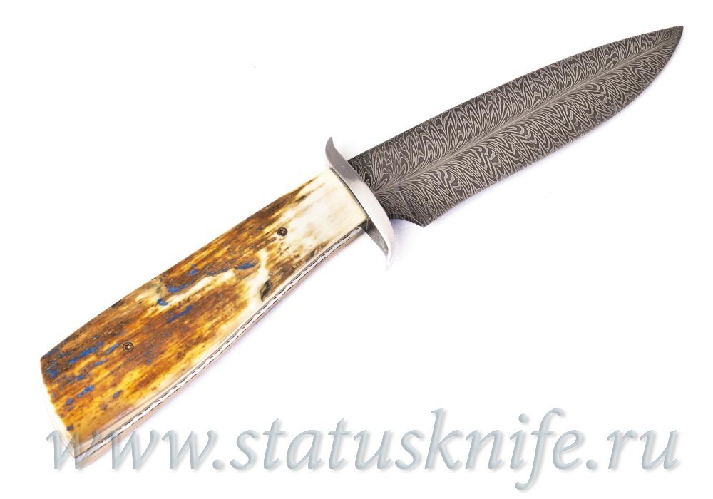 Нож Kevin Casey Feather Damascus Fixed Blade