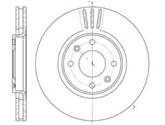 Диск тормозной вентилируемый G-brake  GR-02954