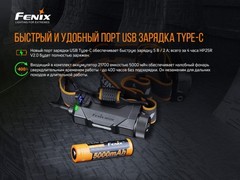 Фонарь налобный Fenix HP25R V2.0 1600lm аккумуляторный