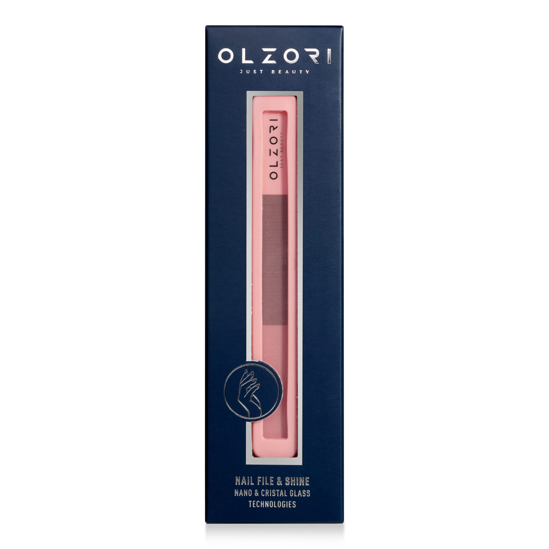 OLZORI VIRGO NAIL 02, 2-Е пилочка-баф для ногтей, 2 абразивные поверхности, в силиконовом чехле