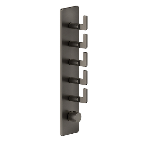 Gessi Inciso 58210#299 Встраиваемый термостатический смеситель на 5 источников, резьба 3/4" (внешние части), цвет: nero XL