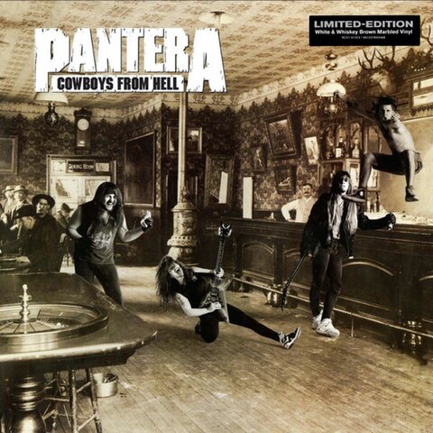 Виниловая пластинка Pantera — Cowboys From Hell (White & Whiskey Brown Marbled Vinyl)