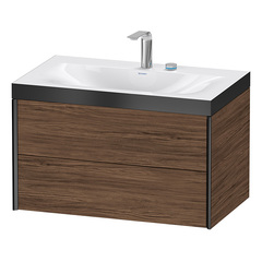 Duravit XViu XV4615EB221P Тумба подвесная 503x800x480мм, 2 ящика, с раковиной без перелива, с 2 отв под смес, цвет: walnut dark фото