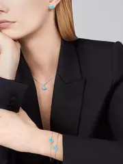 62403- Браслет TRENDY Butterfly из серебра с подвеской бабочка с бирюзой