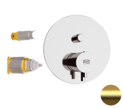 Remer Minimal Thermo NT09KBBG Смеситель для ванны/душа термостат на 2 потока скрытый монтаж (заказывать совместно с rrbox), цвет: золото брашированное фото