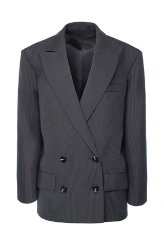 “Striped wool jacket” Двубортный жакет из шерсти.