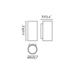 KOV 2L Настенный светильник круглый белый 2x6W 2700K 23°/23°