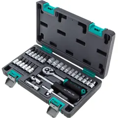 Набор инструментов, 1/4", CrV, 29 предм.// STELS 14100