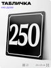 Адресная табличка с номером дома 250, на фасад и забор, черная, 25х25 см, Айдентика Технолоджи