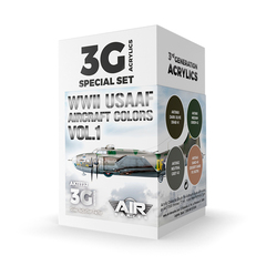 Набор красок AK interactive WWII USAAF Aircraft Colors Vol.1 Set 3G, 4 краски