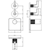 Gessi Inciso 58214#031 Встраиваемый термостатический смеситель на 2 источника, резьба 3/4" (внешние части), цвет: хром