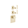 Gessi Inciso 58214#246 Встраиваемый термостатический смеситель на 2 источника, резьба 3/4" (внешние части), цвет: золото