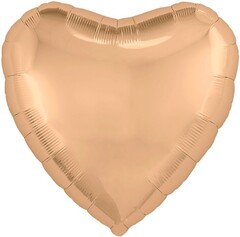 Шар Аг 19''/48 см, Сердце, Персиковый пух, 1 шт.