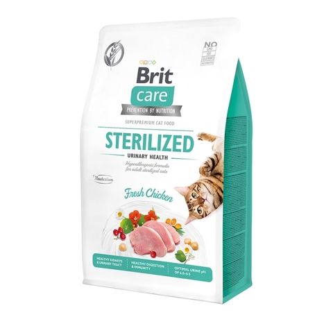 Brit Care Cat GF Sterilized Urinary Health для стерилизованных кошек Профилактика МКБ 2кг