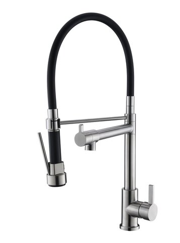 BelBagno BB-LAM50-IN Смеситель для кухни с поворотным и гибким изливом, цвет: серый