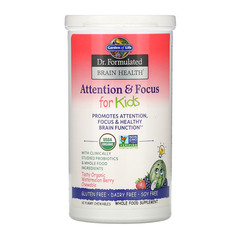 Garden of Life, Dr. Formulated Brain Health, внимание и концентрация для детей, вкус арбуза и ягод, 60 вкусных жевательных таблеток