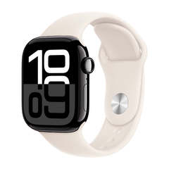 Умные часы Apple Watch Series 10 GPS, 42mm, Jet Black Aluminium Case with Sport Band S/M, Light Blush (Черный)