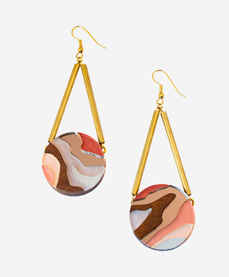 800-969--Серьги-Marble-Circle-Apricot