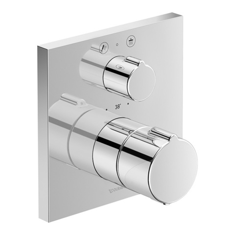 Duravit C.1 C14200013010 Смеситель термостатический для душа скрытого монтажа (наружная часть квадрат) с запорным переключателем, цвет: хром