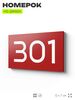 Номер на дверь 301, табличка на дверь для офиса, квартиры, кабинета, аудитории, склада, красная 120х70 мм, Айдентика Технолоджи