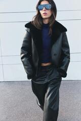ZARA ДВУСТОРОННЯЯ КУРТКА, ЧЕРНЫЙ